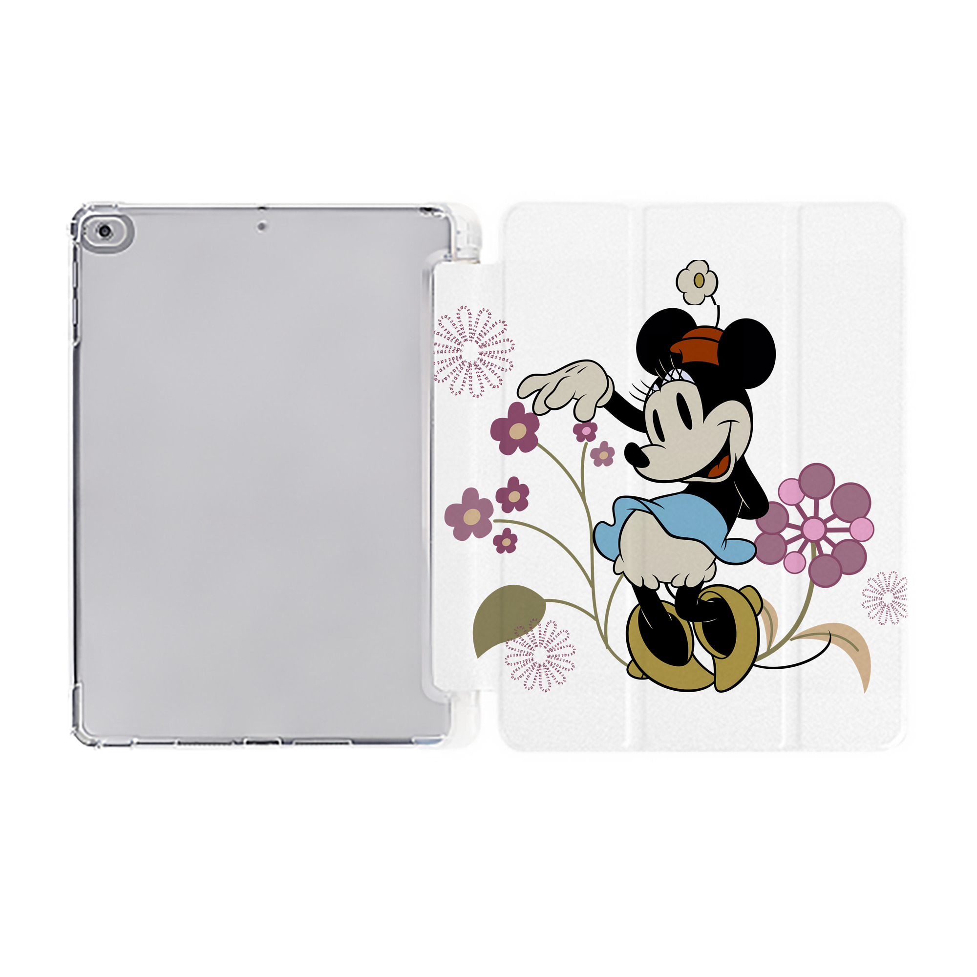 （画像用） ミッキーマウス Mickey Mouse IPad ケース ペン収納付き 三つ折りスタンド PUレザー×シリコン 対応機種9.5/10.5/10.9インチ